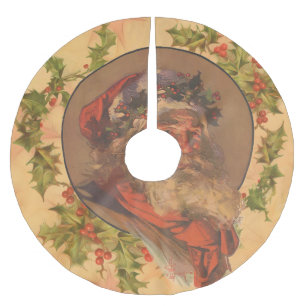 Saia Para Árvore De Natal De Poliéster Papai Noel Antigo Vitoriano Leyendecker