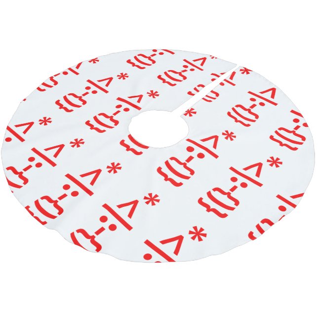 Saia Para Árvore De Natal De Poliéster Papai Noel com Beard Christmas Emoticon (Inclinado)