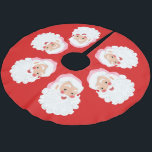 Saia Para Árvore De Natal De Poliéster Papai Noel em Natais vintages de Chapéu Rosa<br><div class="desc">Esta saia da árvore de Natal,  estilo antigo,  apresenta ilustrações retrógradas de rostos de Papai Noel vestidos com bonito chapéus cor-de-rosa contra um fundo vermelho festivo.</div>