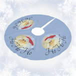 Saia Para Árvore De Natal De Poliéster Papai Noel Face Ho Ho Ho Pale Azul<br><div class="desc">Ho Ho! Feliz Natal e também alegre,  com os rostos do Papai Noel numa legal e divertida saia azul de árvore de Natal. Esta é a fotografia original de Natal Holiday Season por JLW_PHOTOGRAPHY.</div>