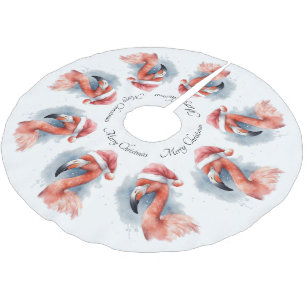 Saia Para Árvore De Natal De Poliéster Papai noel Snowbird Flamingo, personalizado