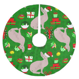 Saia Para Árvore De Natal De Poliéster papais noeis de gato sphynx de natal sphynx sphinx