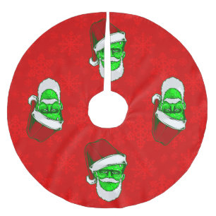 Saia Para Árvore De Natal De Poliéster papais noeis de natal feios, frankenstein monster 