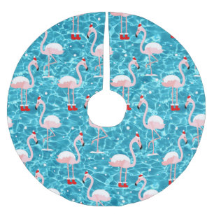 Saia Para Árvore De Natal De Poliéster papais noeis de natal flamingo