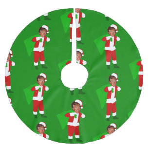 Saia Para Árvore De Natal De Poliéster papais noeis do Donald trump no natal engraçado