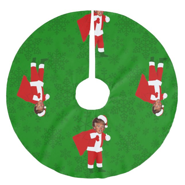 Saia Para Árvore De Natal De Poliéster papais noeis donald trump feio natal (Frente)