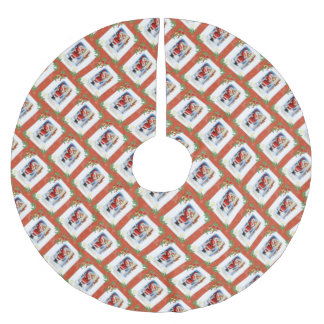 Saia Para Árvore De Natal De Poliéster Papais noeis e Poema de Vintage