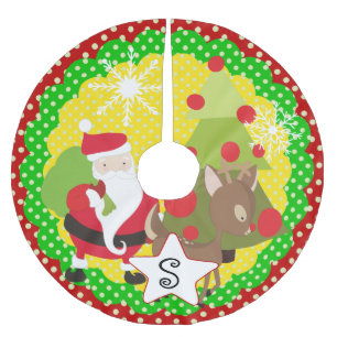 Saia Para Árvore De Natal De Poliéster Papais noeis e renas Natal 2 Saia das árvores de N