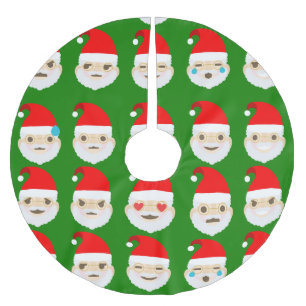 Saia Para Árvore De Natal De Poliéster papais noeis emoji emoticons saia