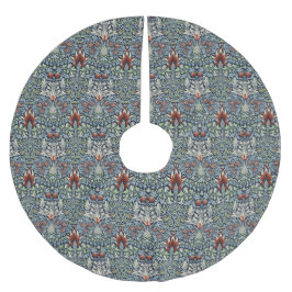 Saia Para Árvore De Natal De Poliéster Papel de Parede Floral Morris Navy Blue Snakeshead