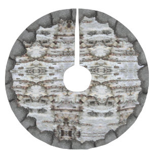 Saia Para Árvore De Natal De Poliéster Parede de madeira de Latido Rustic Birch