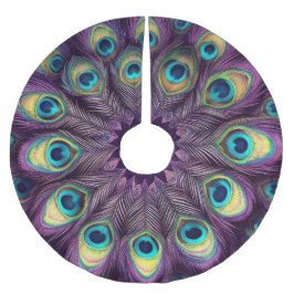 Saia Para Árvore De Natal De Poliéster Pastas Duros Púrpuras Que Desenham Penas Pêssegas