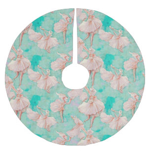 Saia Para Árvore De Natal De Poliéster Pastel Azul e Rosa, de Balé para Encantamento