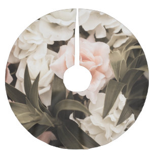 Saia Para Árvore De Natal De Poliéster Pastel Floral Vintage: Elegância do Eterno