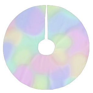 Saia Para Árvore De Natal De Poliéster Pastel Rainbow Coloca Coluna de Natal