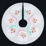 Saia Para Árvore De Natal De Poliéster Pastel Santa Claus Enfrenta Natais vintages<br><div class="desc">Esta saia da árvore de Natal,  estilo antigo,  apresenta ilustrações retrógradas de rostos de Papai Noel vestidos com bonito hortelã verde e pastel chapéus de Papai Noel pintados contra um fundo de cinza de pomba.</div>