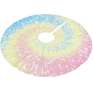 Saia Para Árvore De Natal De Poliéster Pastel Tie Dye Hippie Swirl Natal
