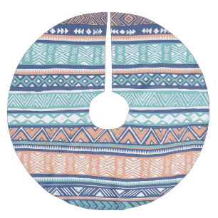 Saia Para Árvore De Natal De Poliéster Pastel tribal Navajo: padrão perfeito.