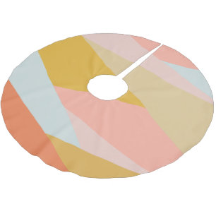 Saia Para Árvore De Natal De Poliéster Pastos Terrenos de Bloco Geométrico de Cor Modern