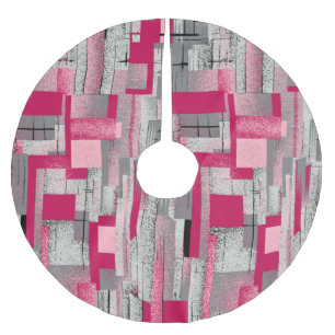 Saia Para Árvore De Natal De Poliéster Patchwork digital com aquarela: padrão sem falhas