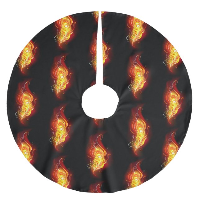 Saia Para Árvore De Natal De Poliéster Patilha de Fogo (Frente)