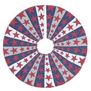 Saia Para Árvore De Natal De Poliéster Patriótico Sunburst: Trabalho de arte de Bandeira 
