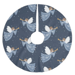 Saia Para Árvore De Natal De Poliéster Paz Anjo de Natal na Terra Religiosa