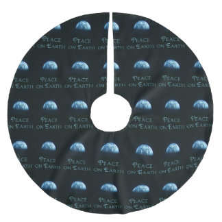 Saia Para Árvore De Natal De Poliéster Paz na saia da árvore de Natal da terra