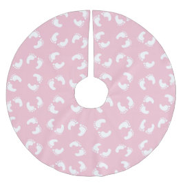 Saia Para Árvore De Natal De Poliéster Pegadas De Bebês, Pé De Bebês, Passos De Pé, Passo