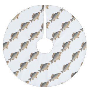 Saia Para Árvore De Natal De Poliéster Peixes+trabalho de arte+design+pesca+pesca+pesca