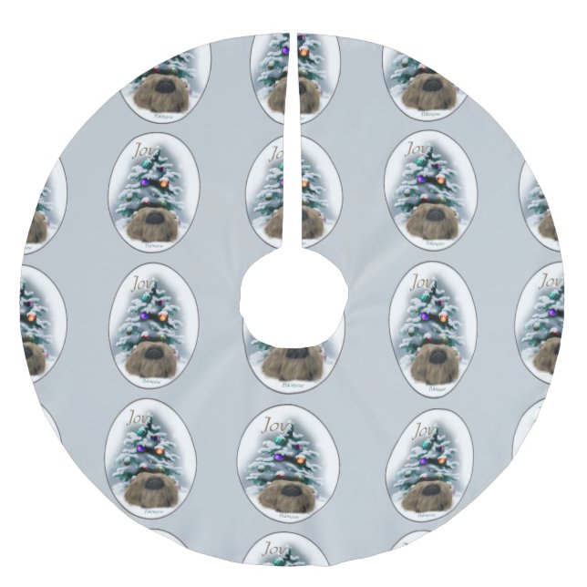 Saia Para Árvore De Natal De Poliéster Pekingese Christmas (Frente)