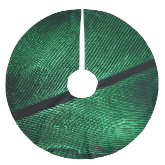 Saia Para Árvore De Natal De Poliéster Pena Verde, Linda Textura Padrão.