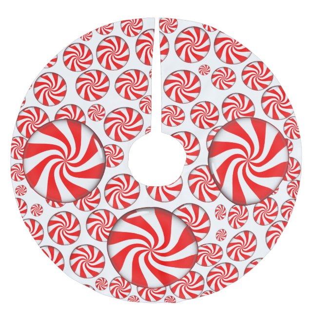 Saia Para Árvore De Natal De Poliéster Peppermint Candy (Frente)