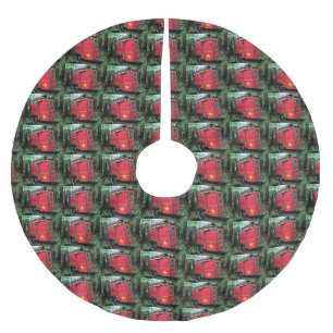 Saia Para Árvore De Natal De Poliéster Pequena caravana cigana personalizada