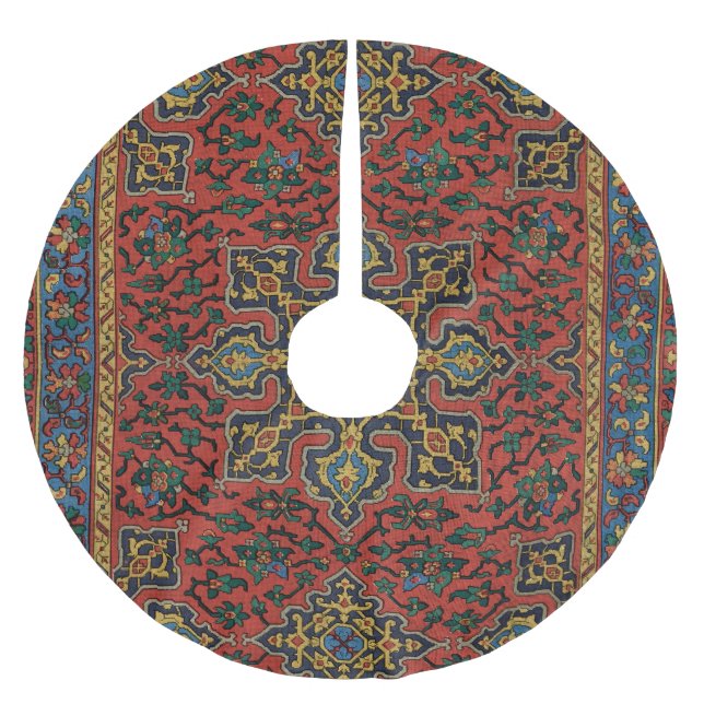 Saia Para Árvore De Natal De Poliéster Pérsia Rug Carpet Red Blue Classic (Frente)