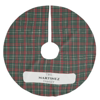Saia Para Árvore De Natal De Poliéster Personalized Family Name Tartan Christmas Tree Ski
