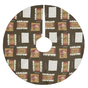 Saia Para Árvore De Natal De Poliéster Piano e Folha