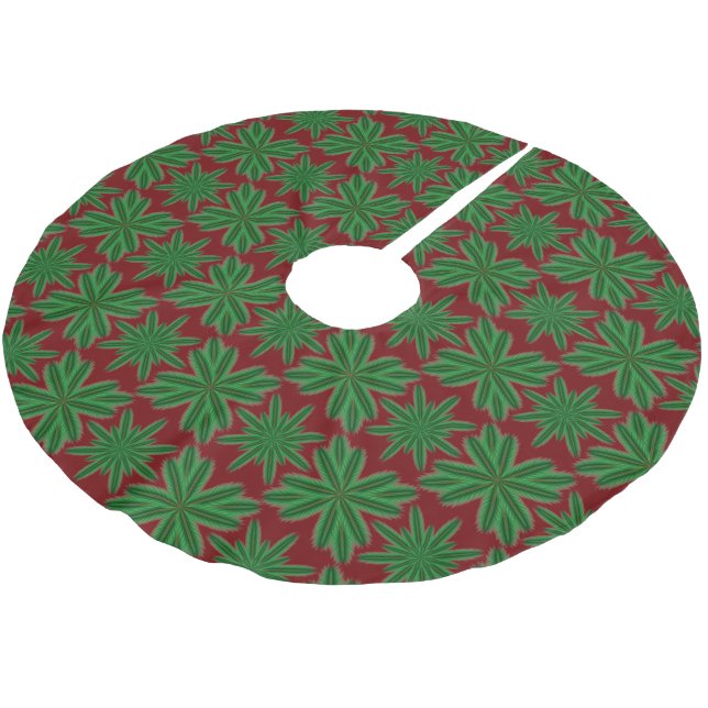 Saia Para Árvore De Natal De Poliéster Pine Snowflakes Garnet Tree Skirt (Inclinado)