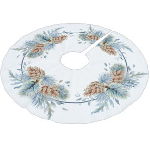 Saia Para Árvore De Natal De Poliéster Pinheiro de inverno festivo e Evergreens