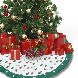 Saia Para Árvore De Natal De Poliéster Pinheiros de cor verde-festiva Holly Holiday