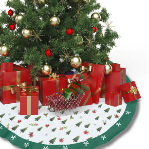 Saia Para Árvore De Natal De Poliéster Pinheiros de cor verde-festiva Holly Holiday