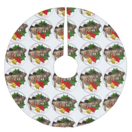 Saia Para Árvore De Natal De Poliéster Pinscher Alemão Puppies Natal