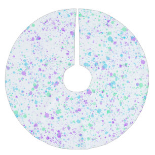 Saia Para Árvore De Natal De Poliéster Pintor de Aquarela Splatter Árvore de Natal saia