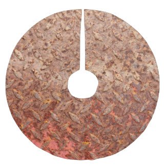 Saia Para Árvore De Natal De Poliéster Placa de aço enferrujada, textura de metal doce.