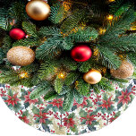 Saia Para Árvore De Natal De Poliéster Poinsettia aquosa e padrão sagrado Natal<br><div class="desc">Poinsettia aquosa e natal</div>