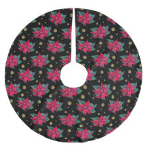 Poinsettia e Padrão de Círculos Dourados