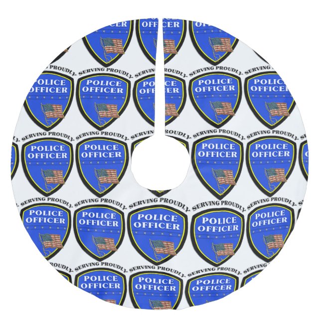 Saia Para Árvore De Natal De Poliéster Polícia (Frente)