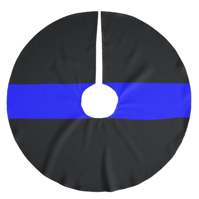 Saia Para Árvore De Natal De Poliéster Polícia - Blue Line fino (Frente)