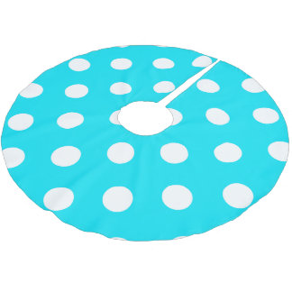 Saia Para Árvore De Natal De Poliéster Polka dots cyan hex code #00E3F4