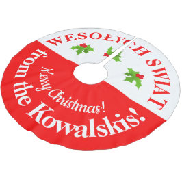 Saia Para Árvore De Natal De Poliéster Polonês-Americano Wesolych Swiat Feliz Natal